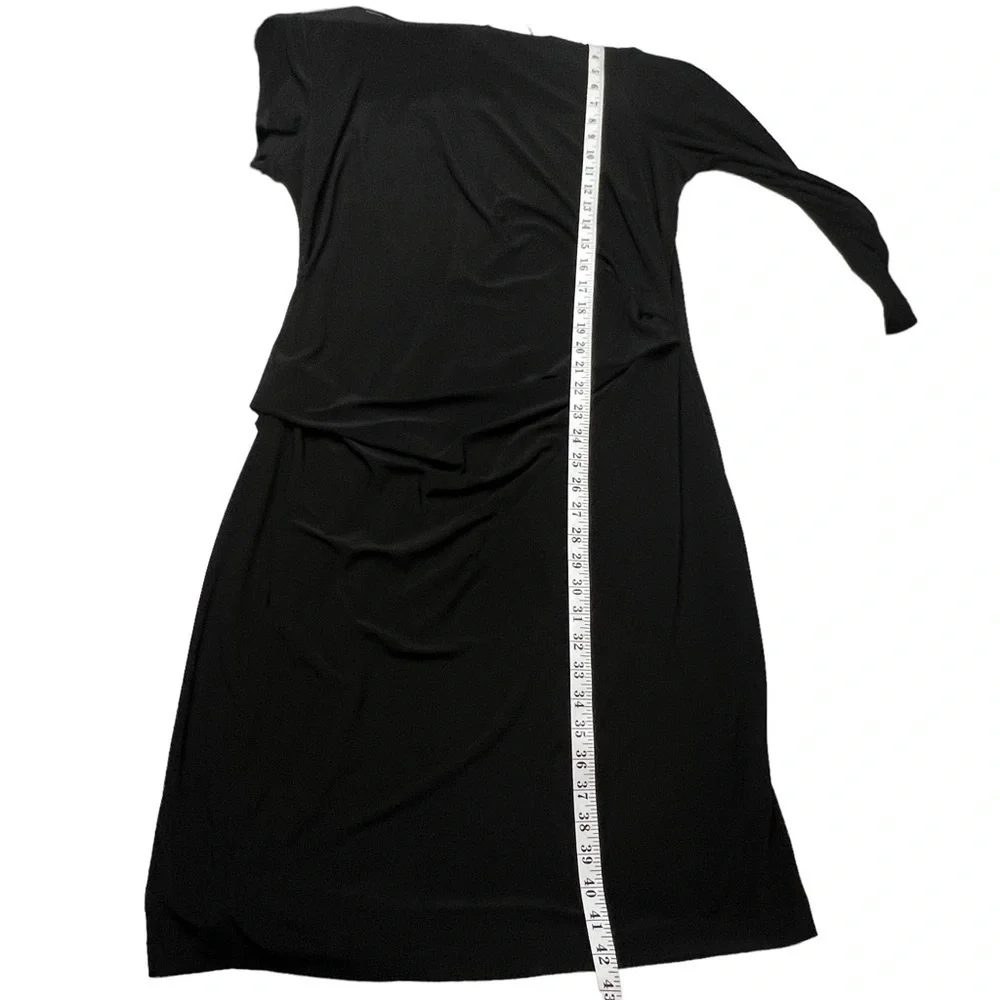 Simply Vera Wang Womens Black Side Ruched L/S Dress Sz XXL 2XL Formal Holiday - Picture 6 of 7